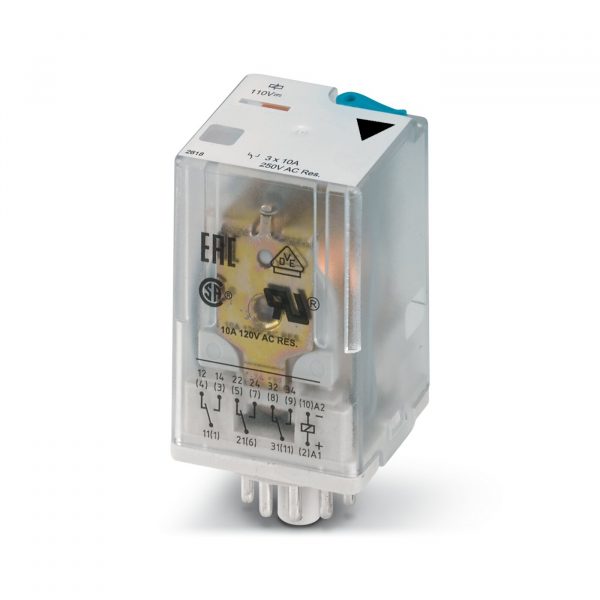 81-RT-3P2T-RU-120, RELEVADOR 3PDT 120VAC 11 PIN 10A OCTAL RU